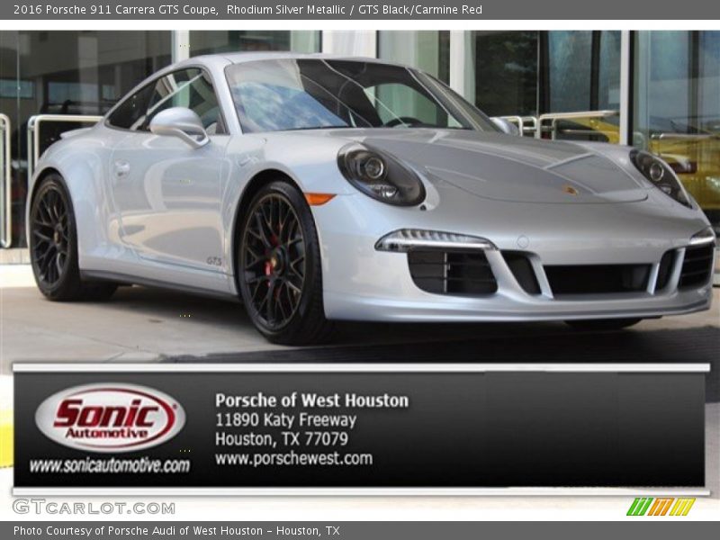 Rhodium Silver Metallic / GTS Black/Carmine Red 2016 Porsche 911 Carrera GTS Coupe