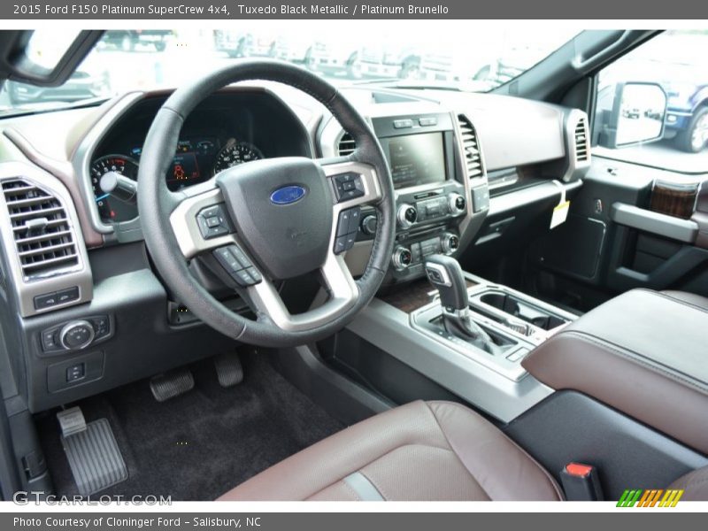 Tuxedo Black Metallic / Platinum Brunello 2015 Ford F150 Platinum SuperCrew 4x4