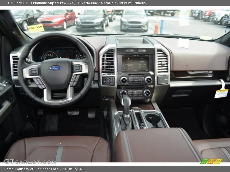 Tuxedo Black Metallic / Platinum Brunello 2015 Ford F150 Platinum SuperCrew 4x4