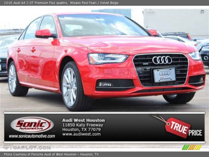 Misano Red Pearl / Velvet Beige 2016 Audi A4 2.0T Premium Plus quattro