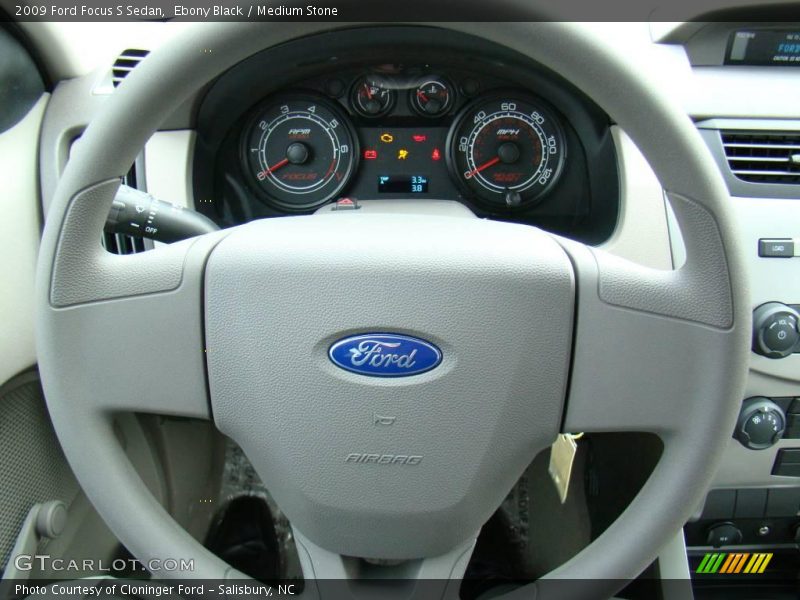 Ebony Black / Medium Stone 2009 Ford Focus S Sedan