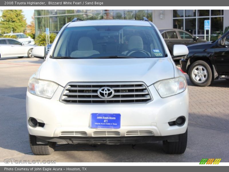 Blizzard White Pearl / Sand Beige 2008 Toyota Highlander