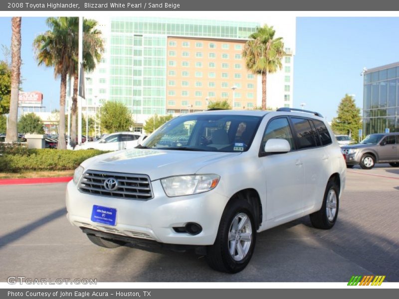 Blizzard White Pearl / Sand Beige 2008 Toyota Highlander