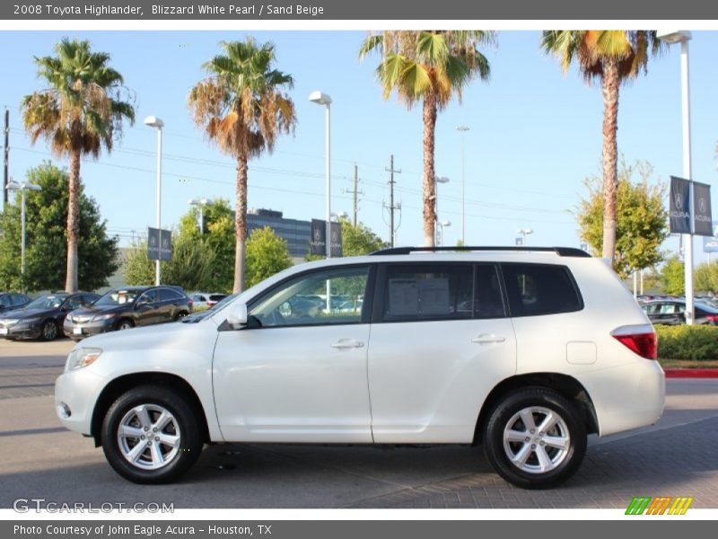 Blizzard White Pearl / Sand Beige 2008 Toyota Highlander