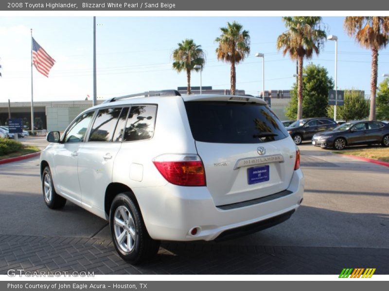 Blizzard White Pearl / Sand Beige 2008 Toyota Highlander