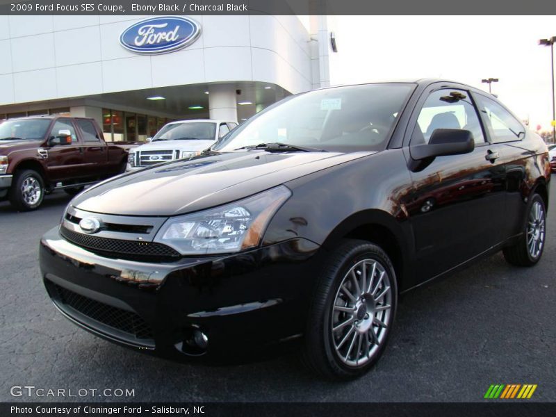 Ebony Black / Charcoal Black 2009 Ford Focus SES Coupe