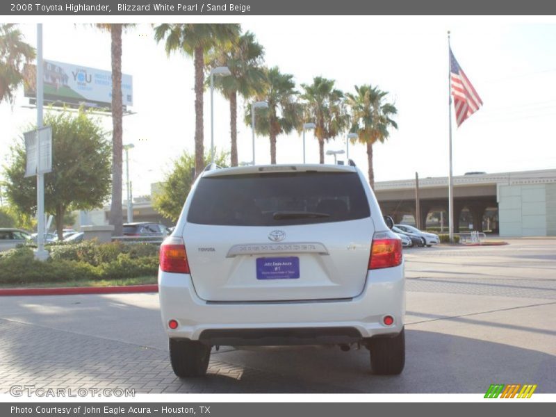 Blizzard White Pearl / Sand Beige 2008 Toyota Highlander