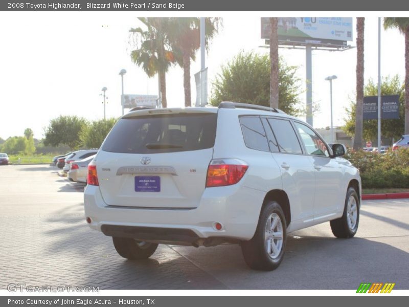 Blizzard White Pearl / Sand Beige 2008 Toyota Highlander