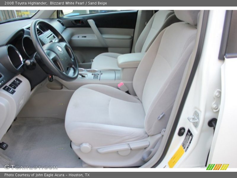 Blizzard White Pearl / Sand Beige 2008 Toyota Highlander