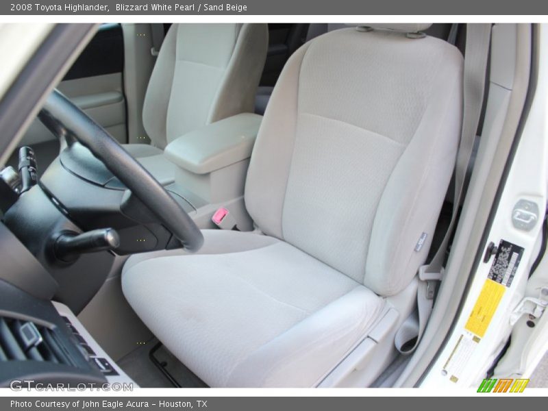 Blizzard White Pearl / Sand Beige 2008 Toyota Highlander