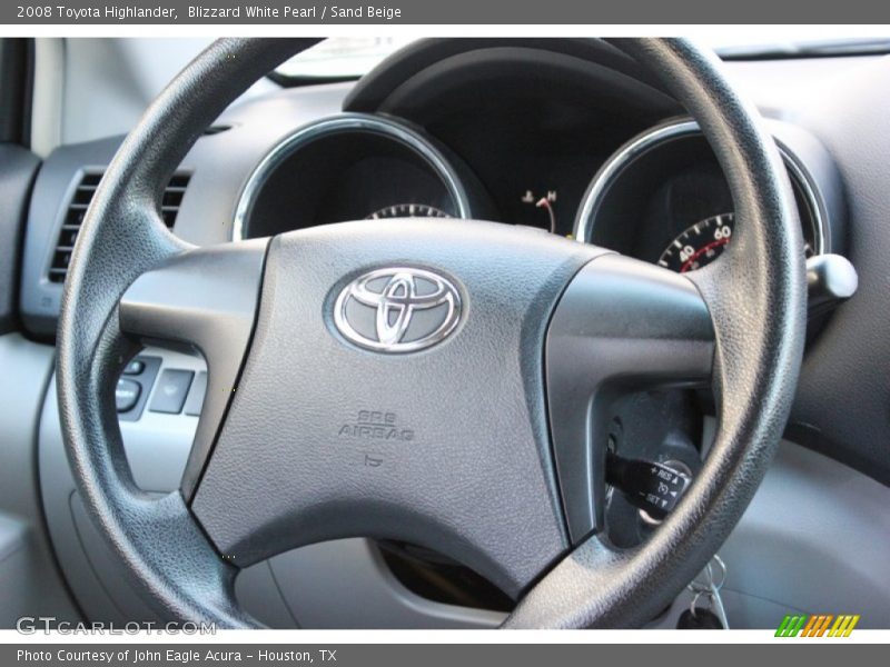 Blizzard White Pearl / Sand Beige 2008 Toyota Highlander