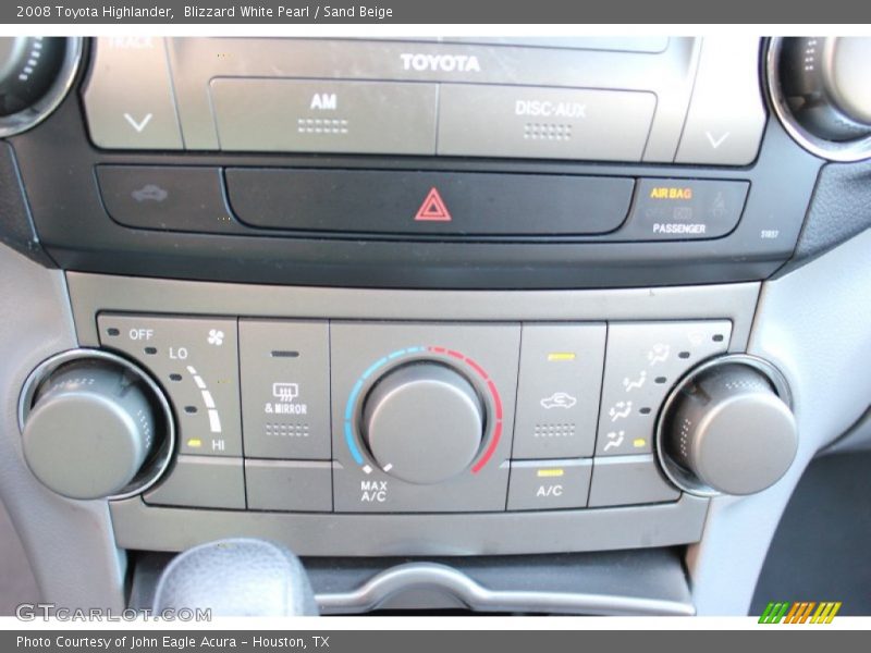 Blizzard White Pearl / Sand Beige 2008 Toyota Highlander
