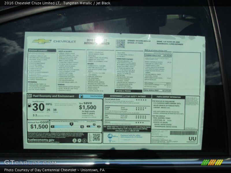 Tungsten Metallic / Jet Black 2016 Chevrolet Cruze Limited LT