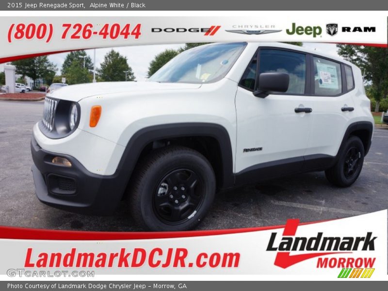 Alpine White / Black 2015 Jeep Renegade Sport