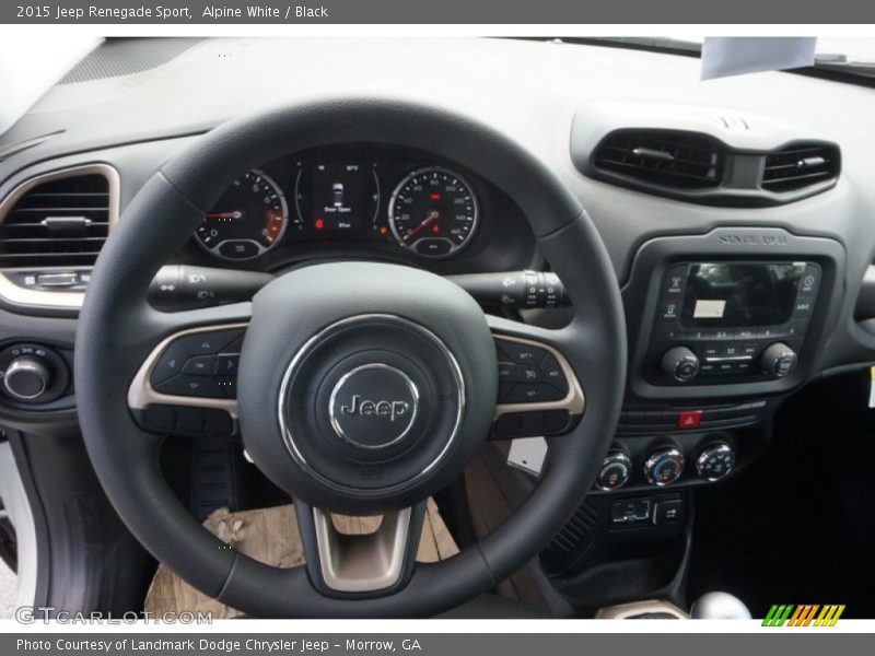 Alpine White / Black 2015 Jeep Renegade Sport