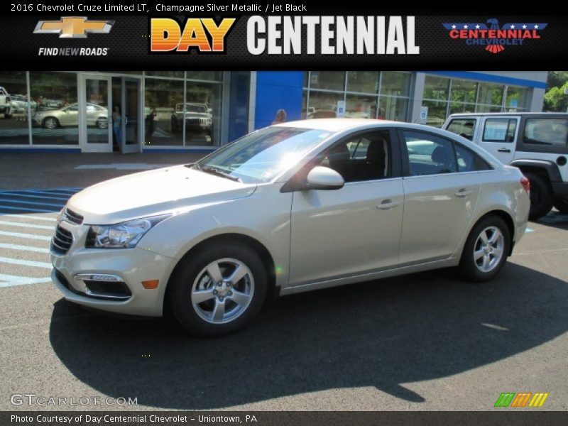 Champagne Silver Metallic / Jet Black 2016 Chevrolet Cruze Limited LT
