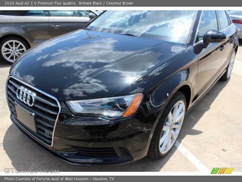 Brilliant Black / Chestnut Brown 2016 Audi A3 2.0 Premium Plus quattro