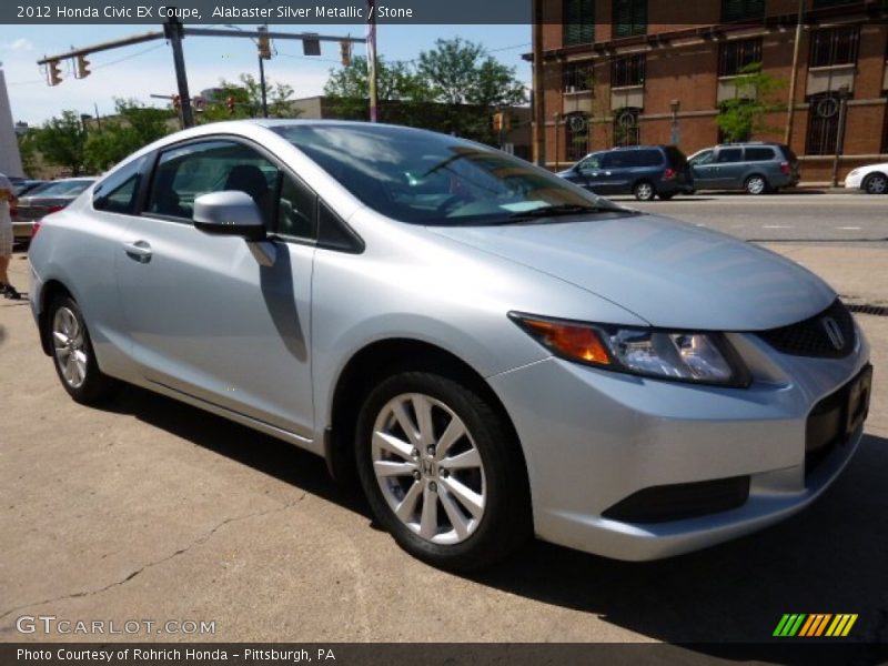 Alabaster Silver Metallic / Stone 2012 Honda Civic EX Coupe