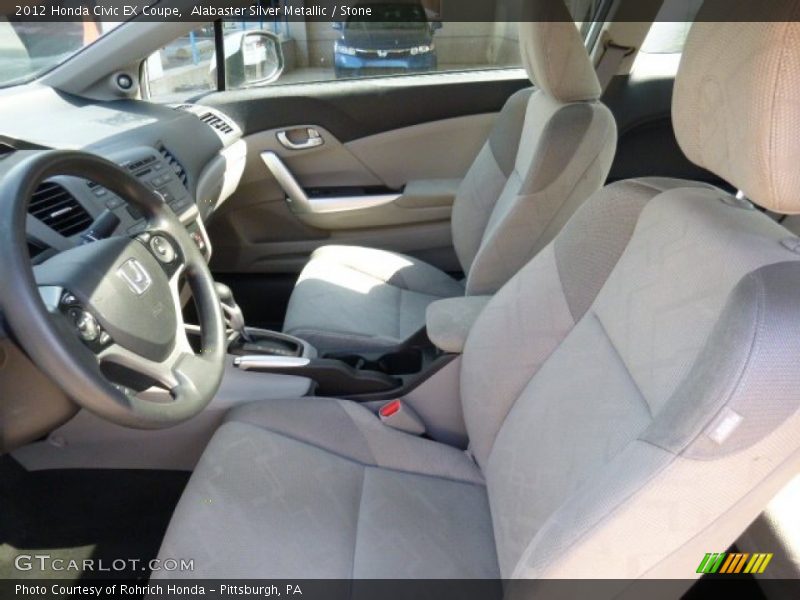 Alabaster Silver Metallic / Stone 2012 Honda Civic EX Coupe