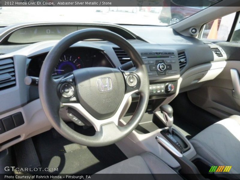 Alabaster Silver Metallic / Stone 2012 Honda Civic EX Coupe