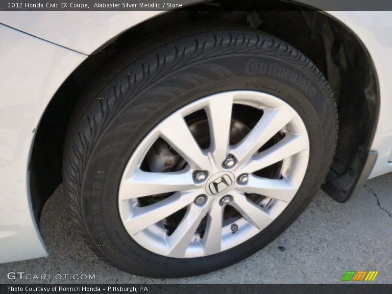 Alabaster Silver Metallic / Stone 2012 Honda Civic EX Coupe