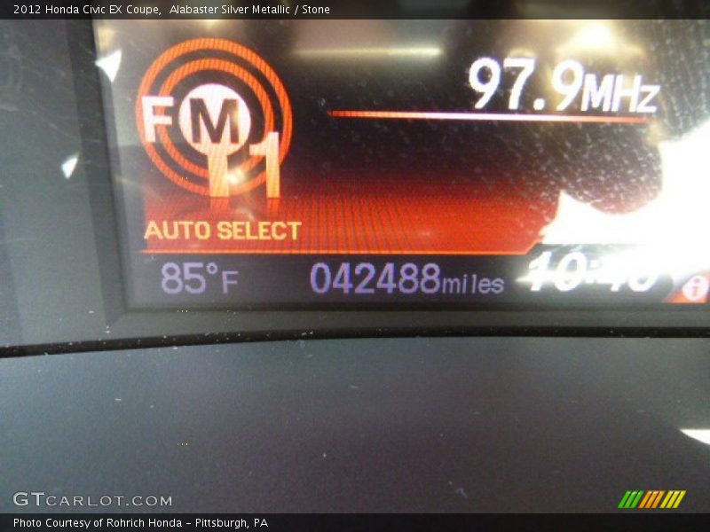 Alabaster Silver Metallic / Stone 2012 Honda Civic EX Coupe