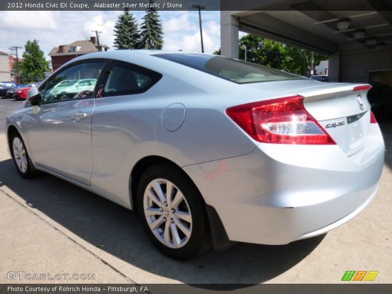 Alabaster Silver Metallic / Stone 2012 Honda Civic EX Coupe