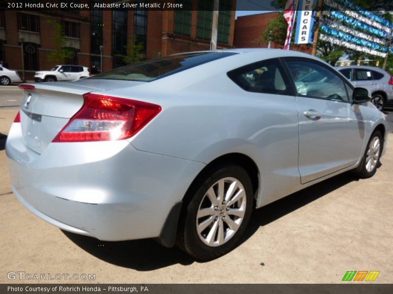 Alabaster Silver Metallic / Stone 2012 Honda Civic EX Coupe