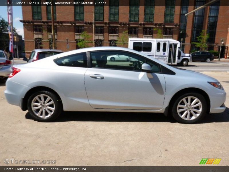 Alabaster Silver Metallic / Stone 2012 Honda Civic EX Coupe