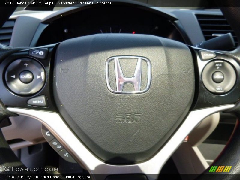 Alabaster Silver Metallic / Stone 2012 Honda Civic EX Coupe