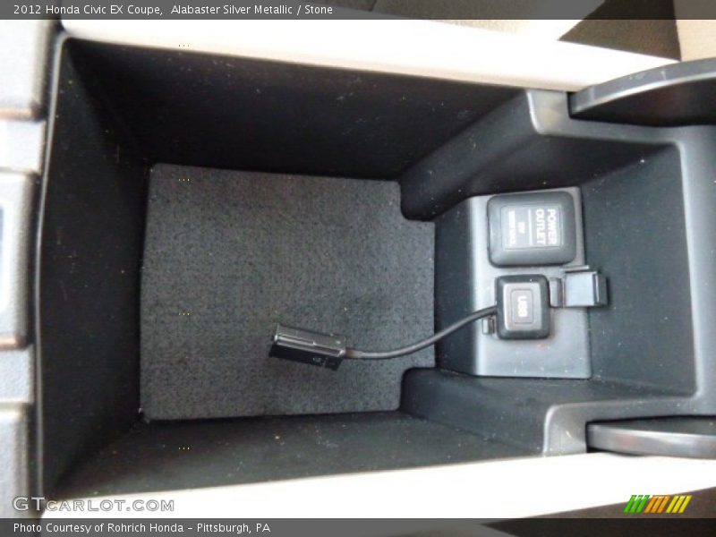 Alabaster Silver Metallic / Stone 2012 Honda Civic EX Coupe