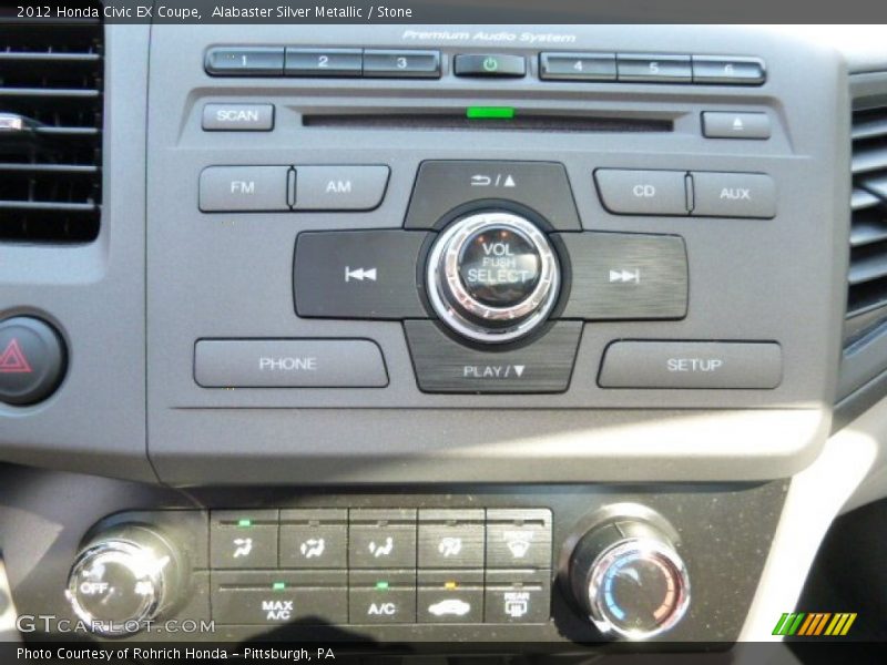 Alabaster Silver Metallic / Stone 2012 Honda Civic EX Coupe