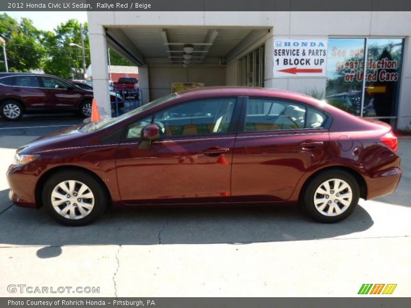 Rallye Red / Beige 2012 Honda Civic LX Sedan