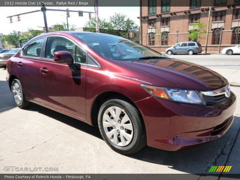 Rallye Red / Beige 2012 Honda Civic LX Sedan