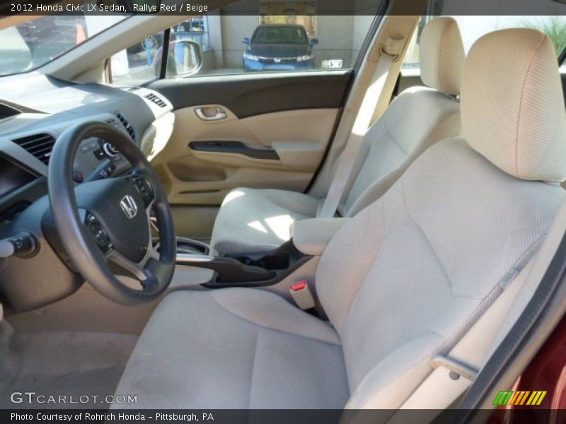 Rallye Red / Beige 2012 Honda Civic LX Sedan