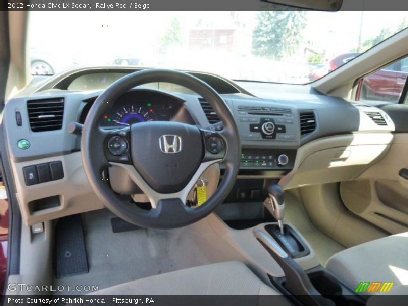 Rallye Red / Beige 2012 Honda Civic LX Sedan