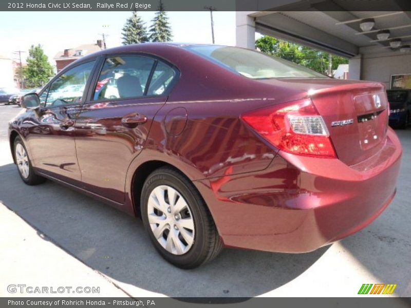 Rallye Red / Beige 2012 Honda Civic LX Sedan
