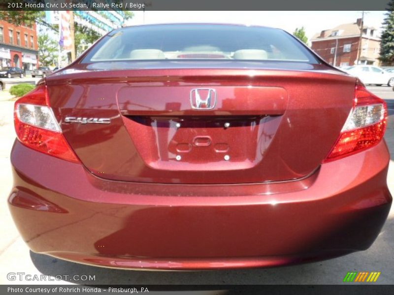 Rallye Red / Beige 2012 Honda Civic LX Sedan