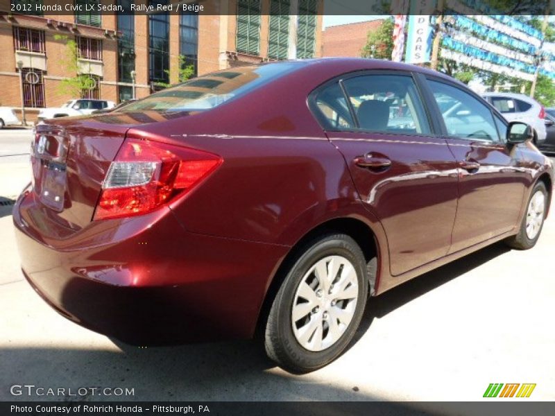 Rallye Red / Beige 2012 Honda Civic LX Sedan