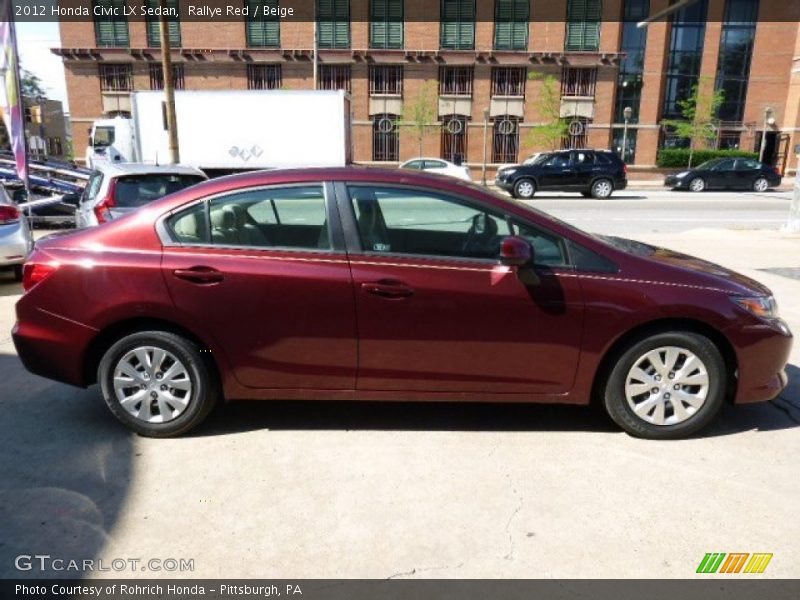 Rallye Red / Beige 2012 Honda Civic LX Sedan