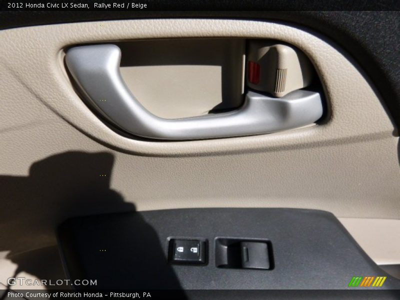 Rallye Red / Beige 2012 Honda Civic LX Sedan