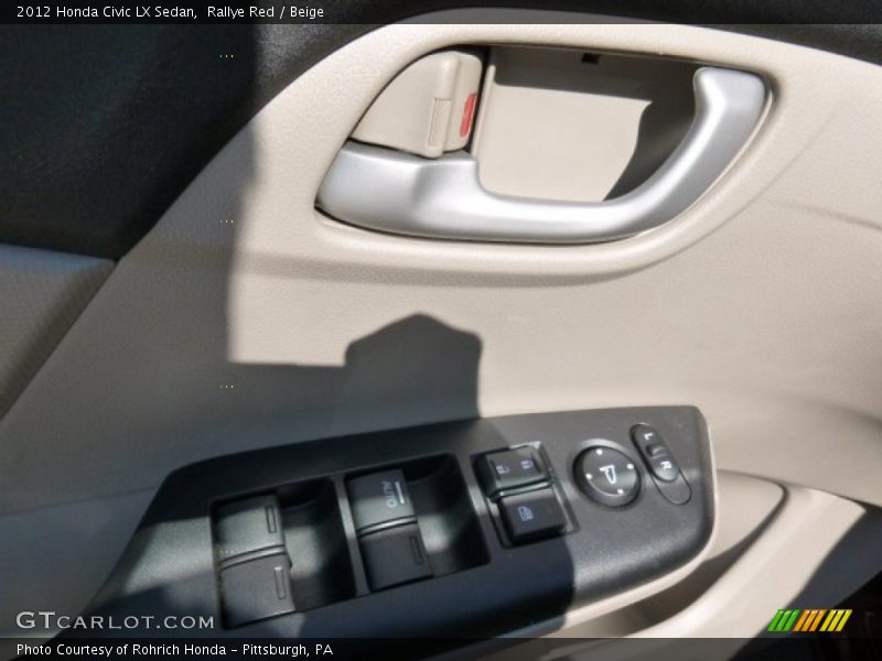 Rallye Red / Beige 2012 Honda Civic LX Sedan