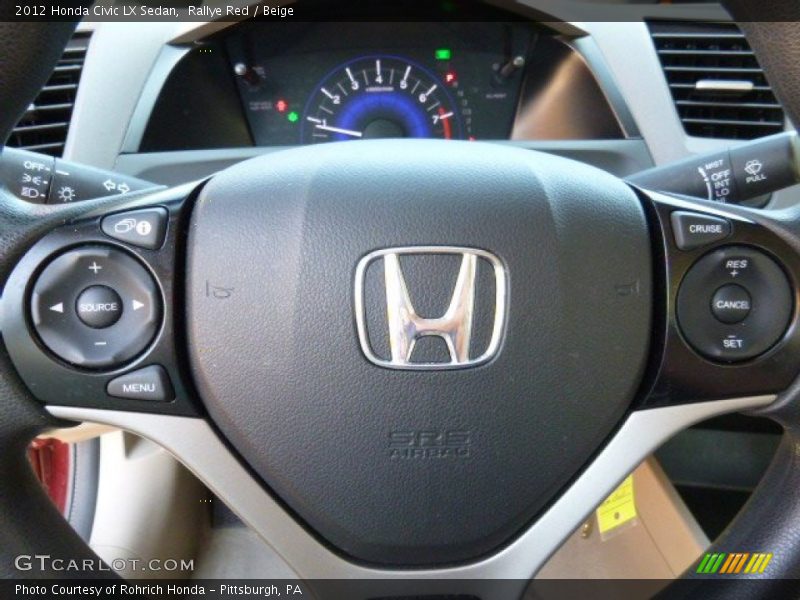 Rallye Red / Beige 2012 Honda Civic LX Sedan