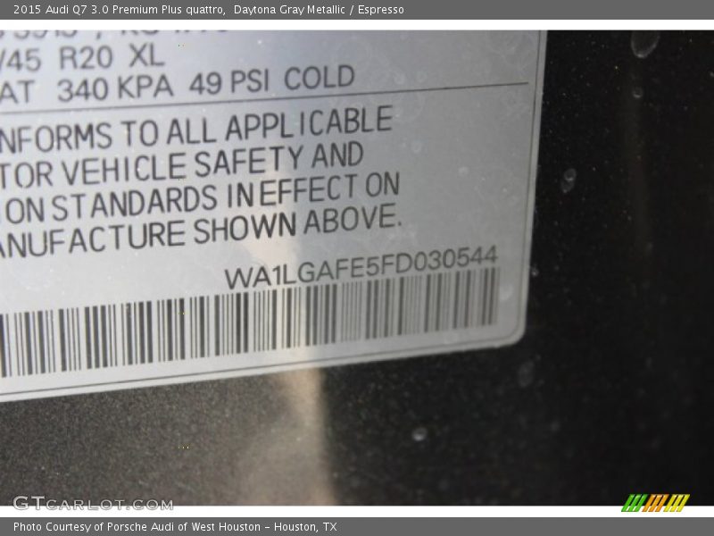 Daytona Gray Metallic / Espresso 2015 Audi Q7 3.0 Premium Plus quattro
