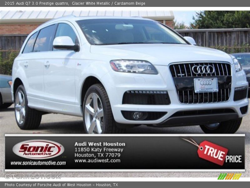 Glacier White Metallic / Cardamom Beige 2015 Audi Q7 3.0 Prestige quattro