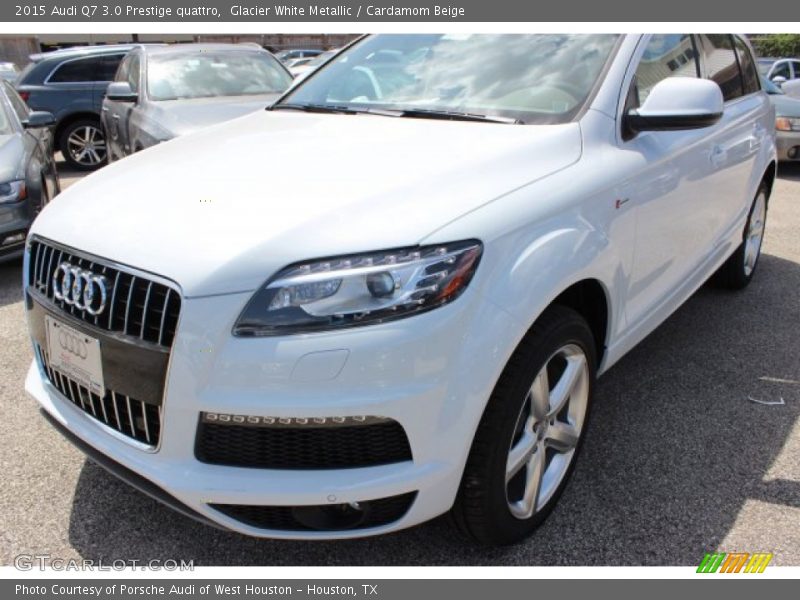 Glacier White Metallic / Cardamom Beige 2015 Audi Q7 3.0 Prestige quattro