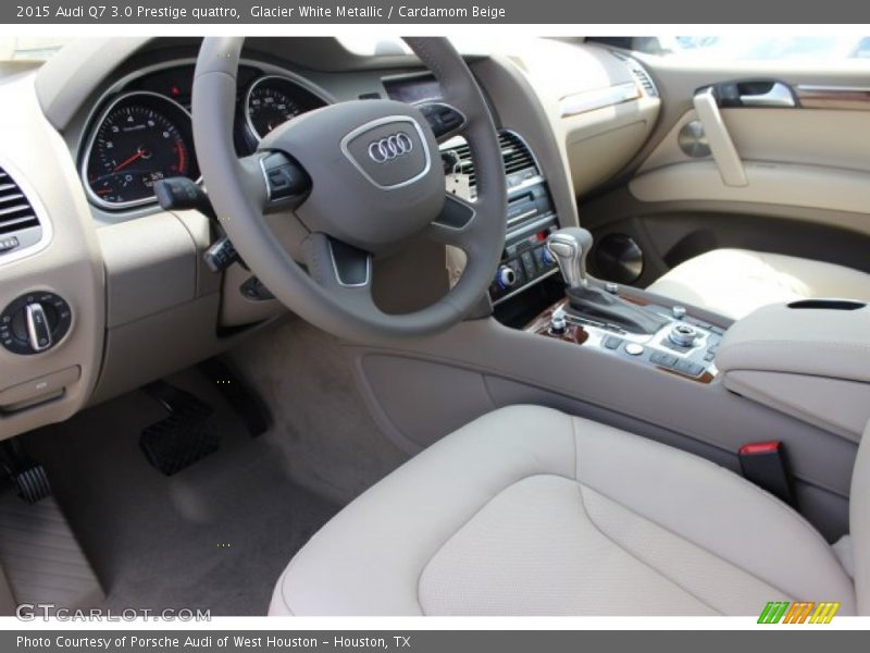 Glacier White Metallic / Cardamom Beige 2015 Audi Q7 3.0 Prestige quattro