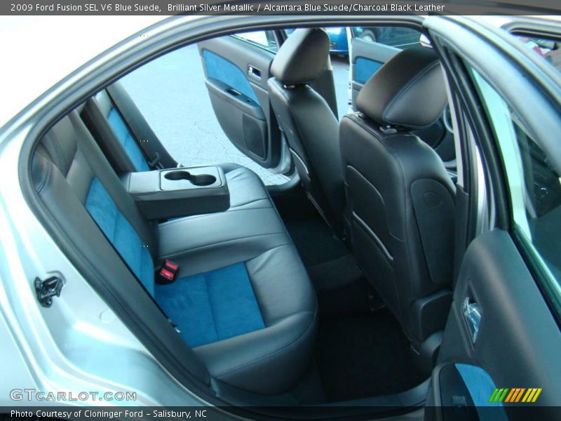 Brilliant Silver Metallic / Alcantara Blue Suede/Charcoal Black Leather 2009 Ford Fusion SEL V6 Blue Suede