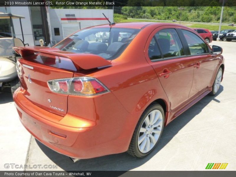 Rotor Glow Orange Metallic / Black 2010 Mitsubishi Lancer GTS