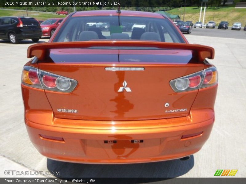 Rotor Glow Orange Metallic / Black 2010 Mitsubishi Lancer GTS